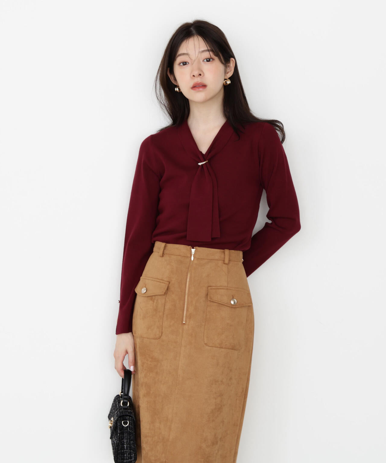 パールリングボウタイニット