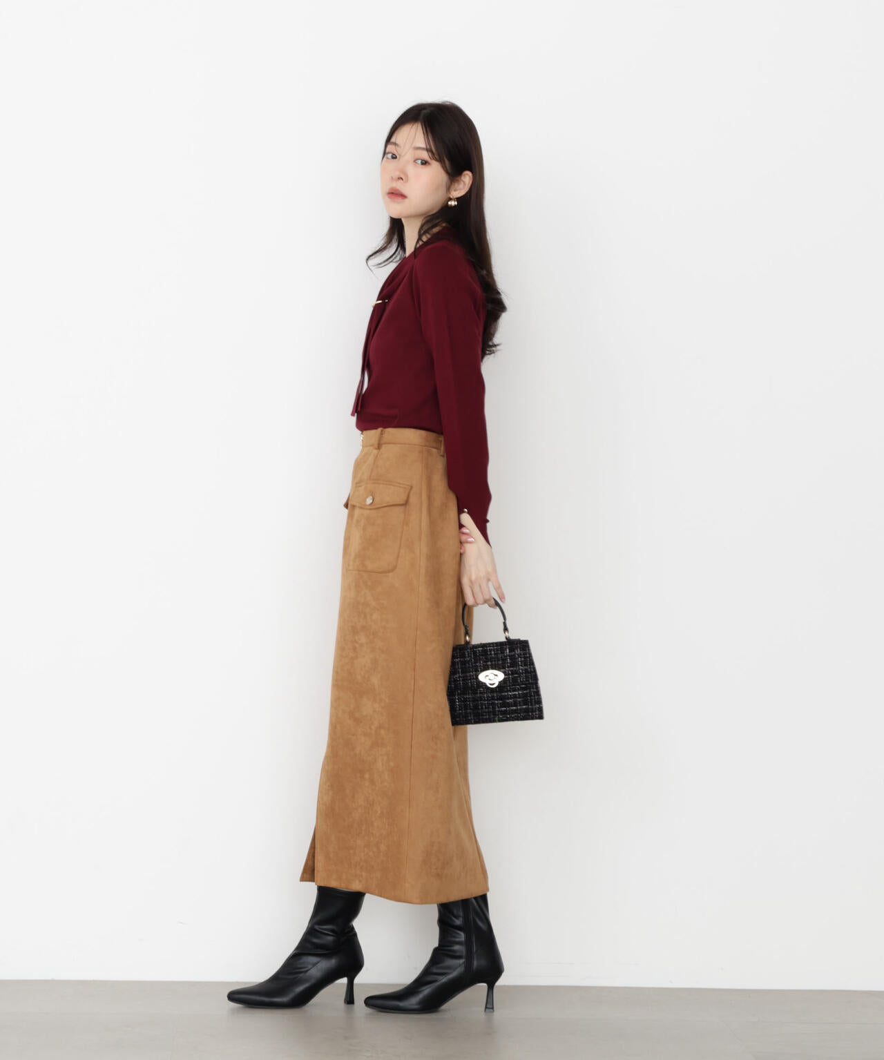 パールリングボウタイニット