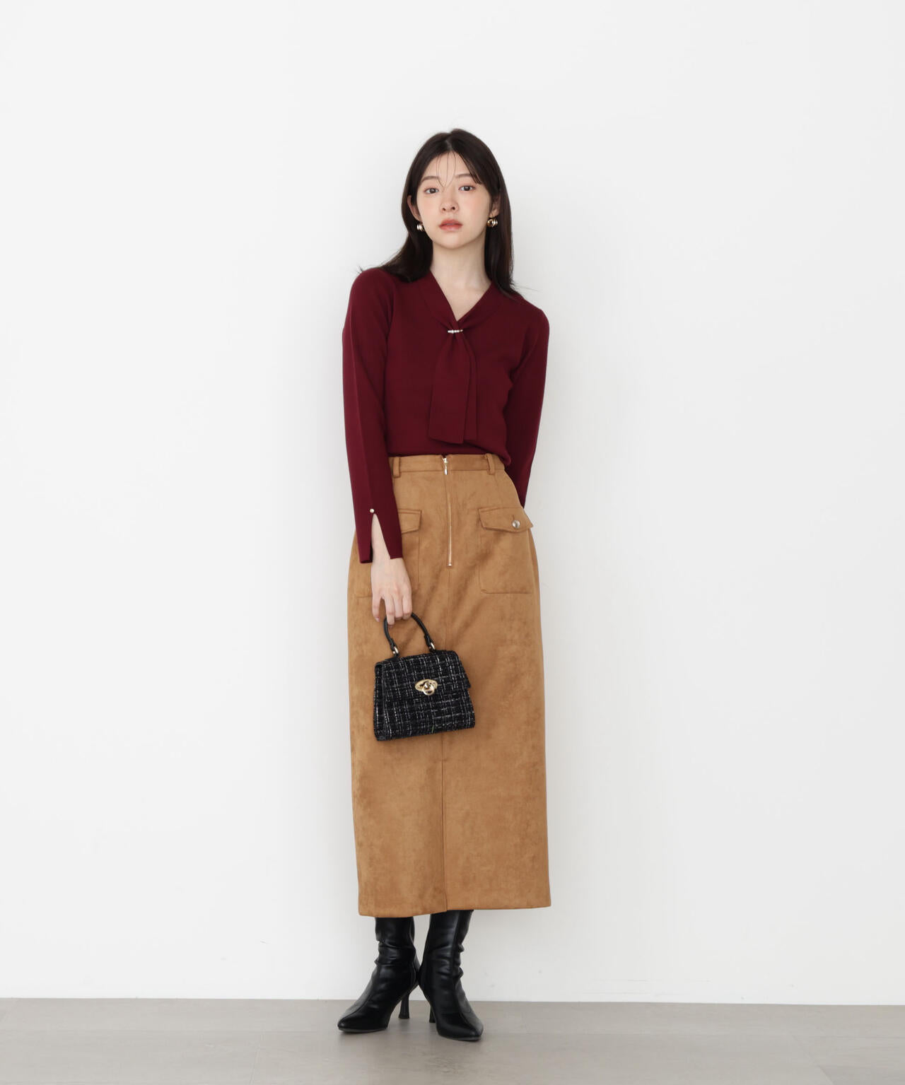 パールリングボウタイニット