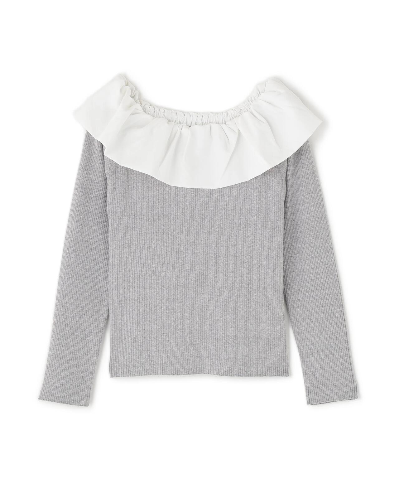 【松川星さん着用】フリルオフショル2wayニット