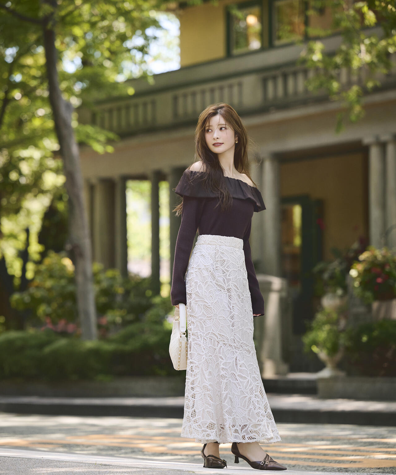 【松川星さん着用】フリルオフショル2wayニット