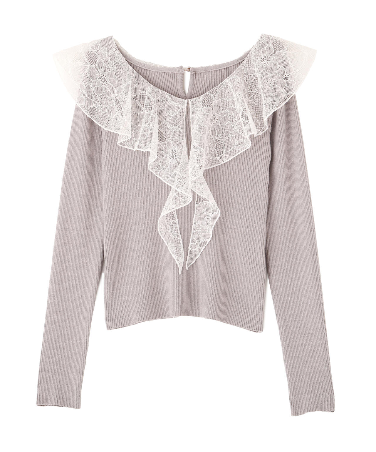 レースフリルニット