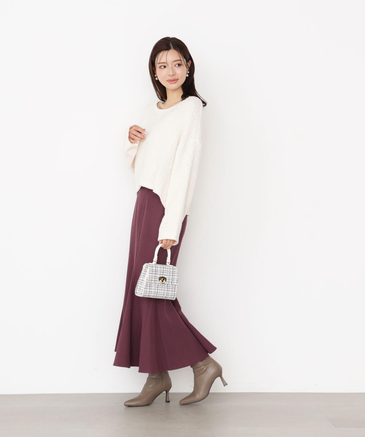 【松川星さん着用】フィルムモール短丈ニット
