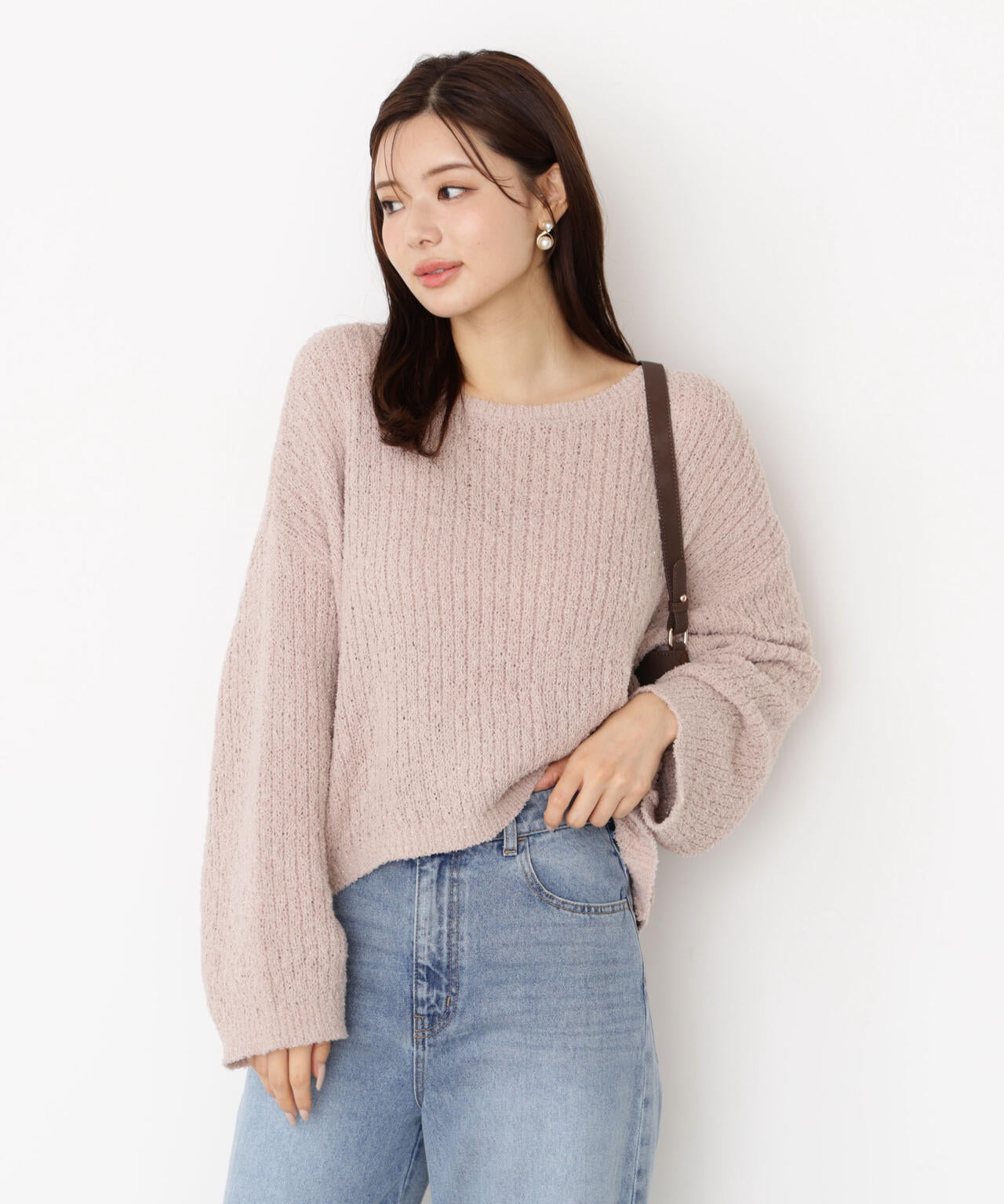 【松川星さん着用】フィルムモール短丈ニット