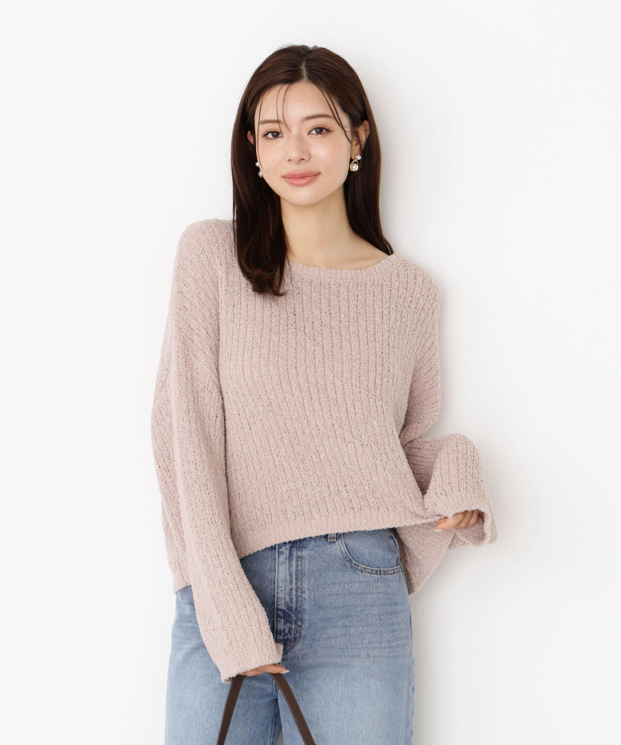 【松川星さん着用】フィルムモール短丈ニット