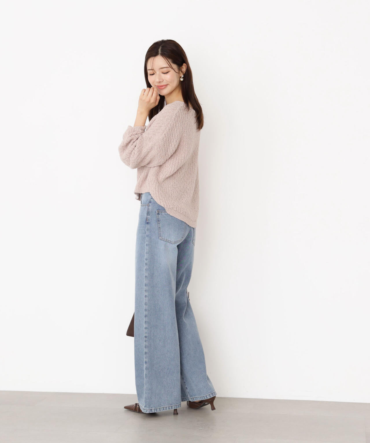 【松川星さん着用】フィルムモール短丈ニット