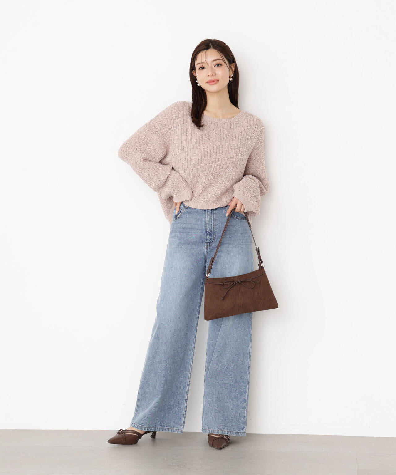 【松川星さん着用】フィルムモール短丈ニット