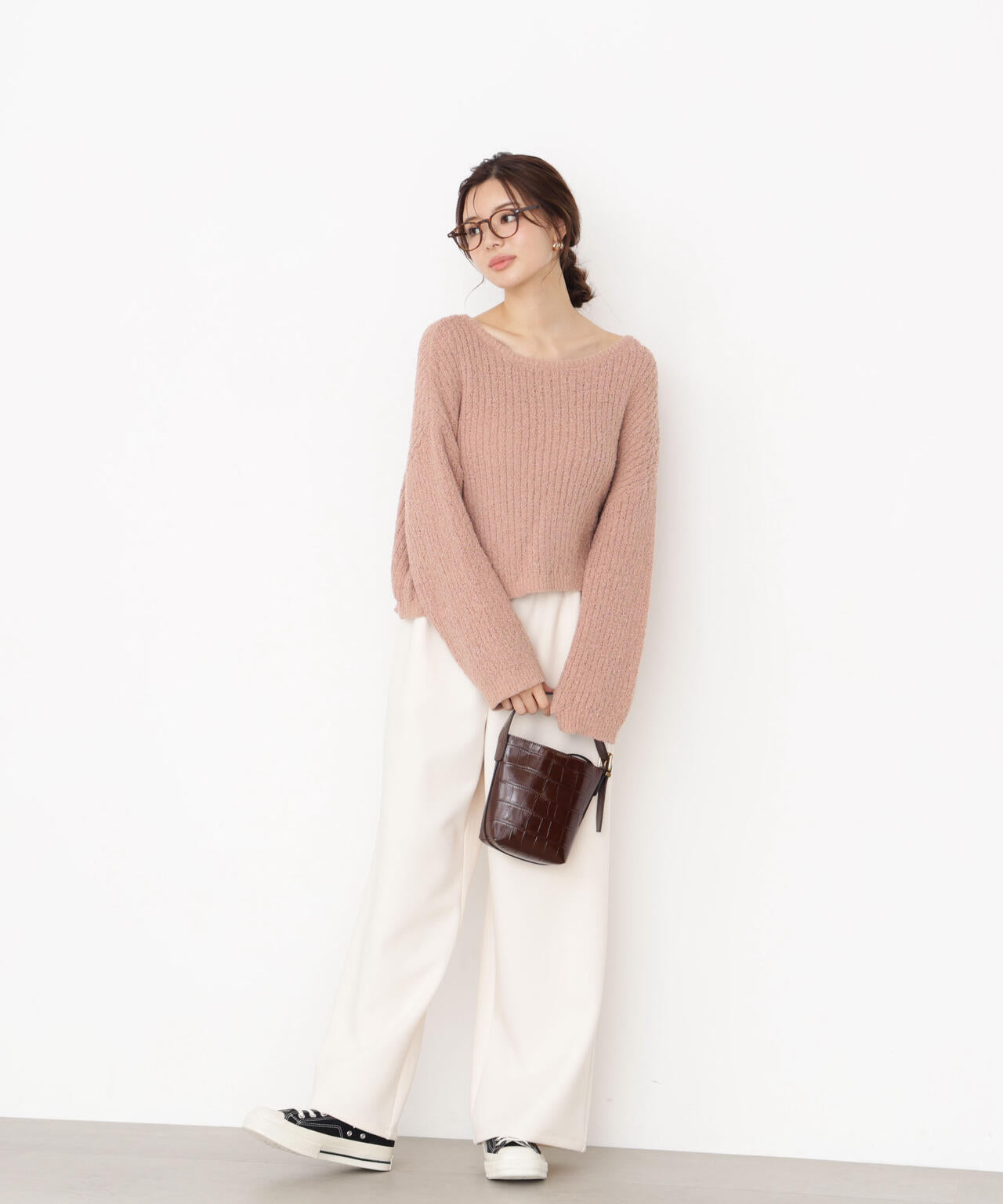 【松川星さん着用】フィルムモール短丈ニット