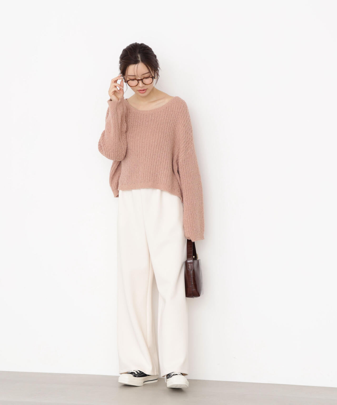 【松川星さん着用】フィルムモール短丈ニット