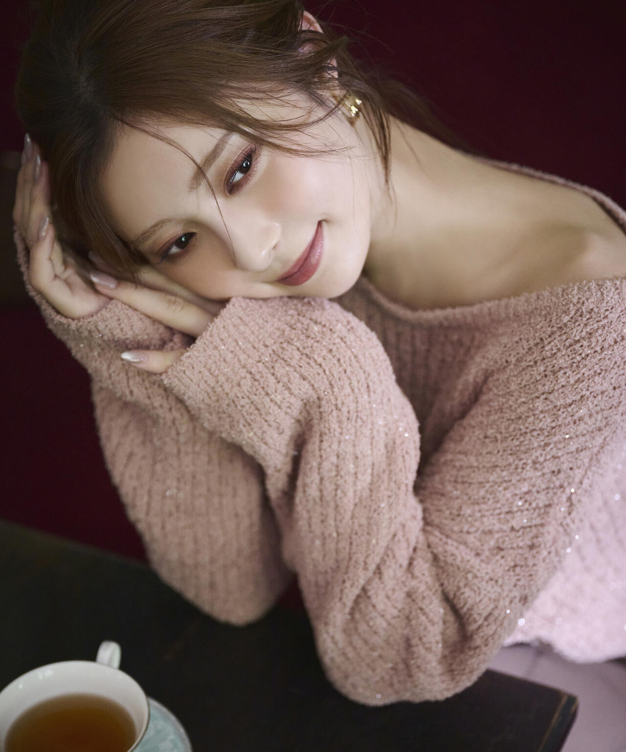 【松川星さん着用】フィルムモール短丈ニット