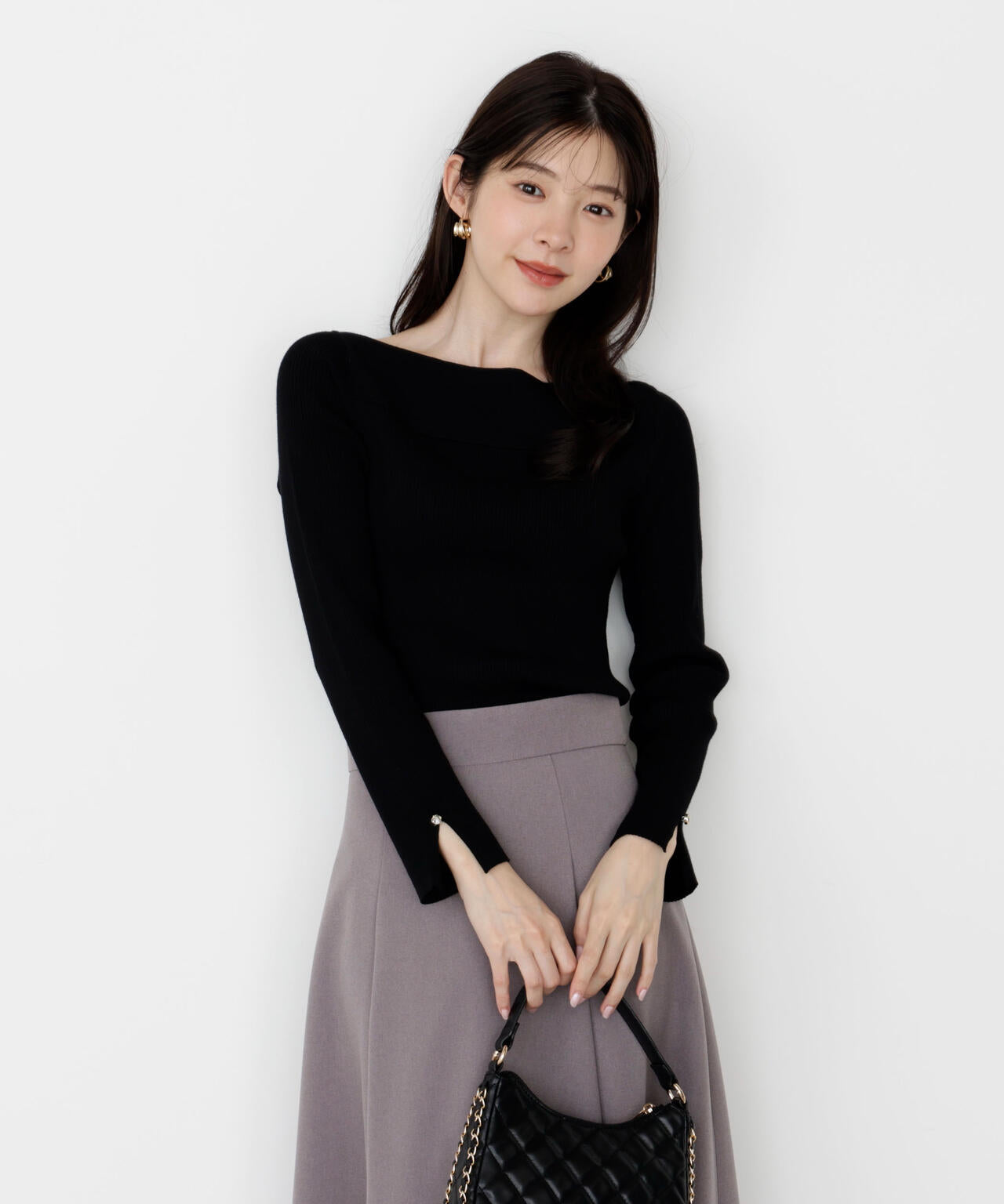 【松川星さん着用】<ハンドウォッシャブル>変わり編みリブニット