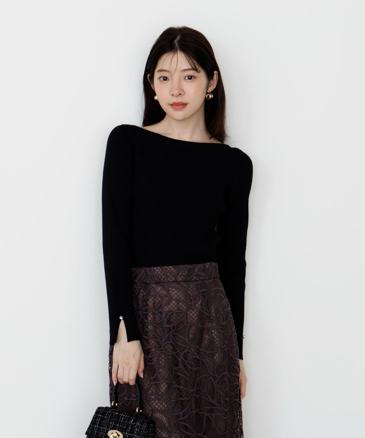 【松川星さん着用】<ハンドウォッシャブル>変わり編みリブニット