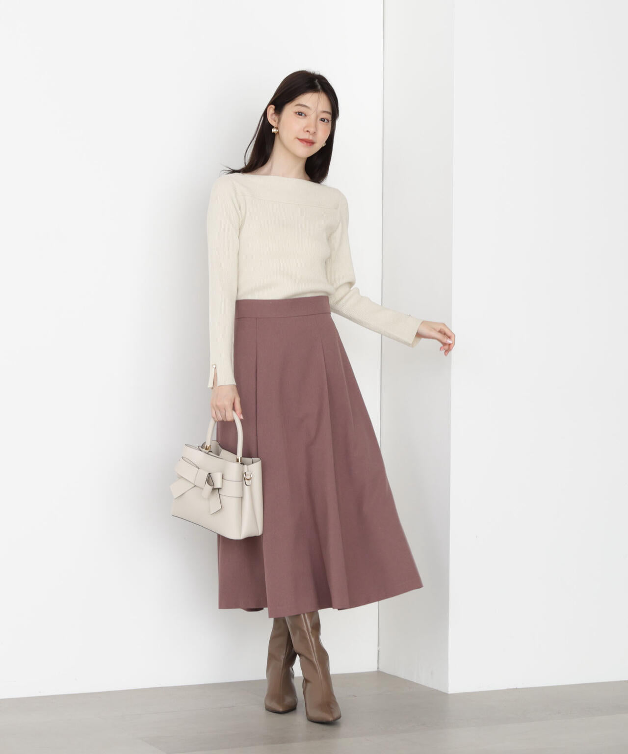 【松川星さん着用】<ハンドウォッシャブル>変わり編みリブニット