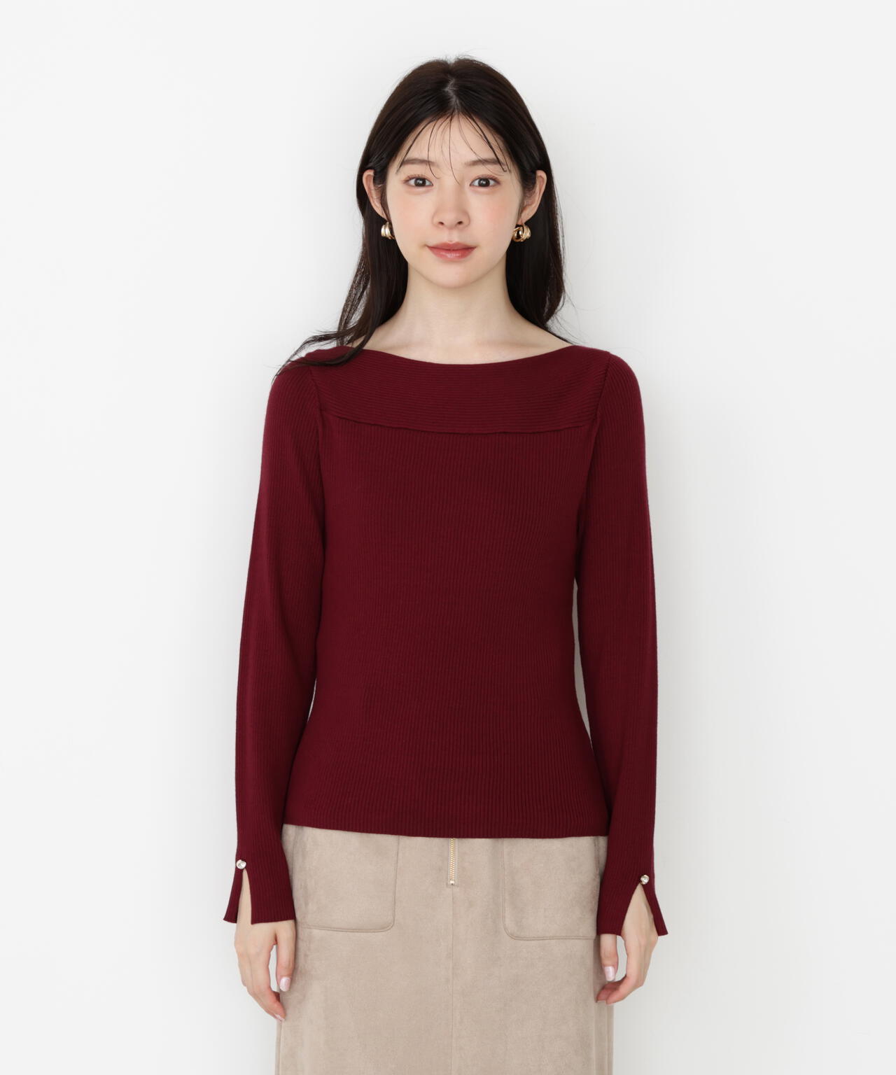 【松川星さん着用】<ハンドウォッシャブル>変わり編みリブニット