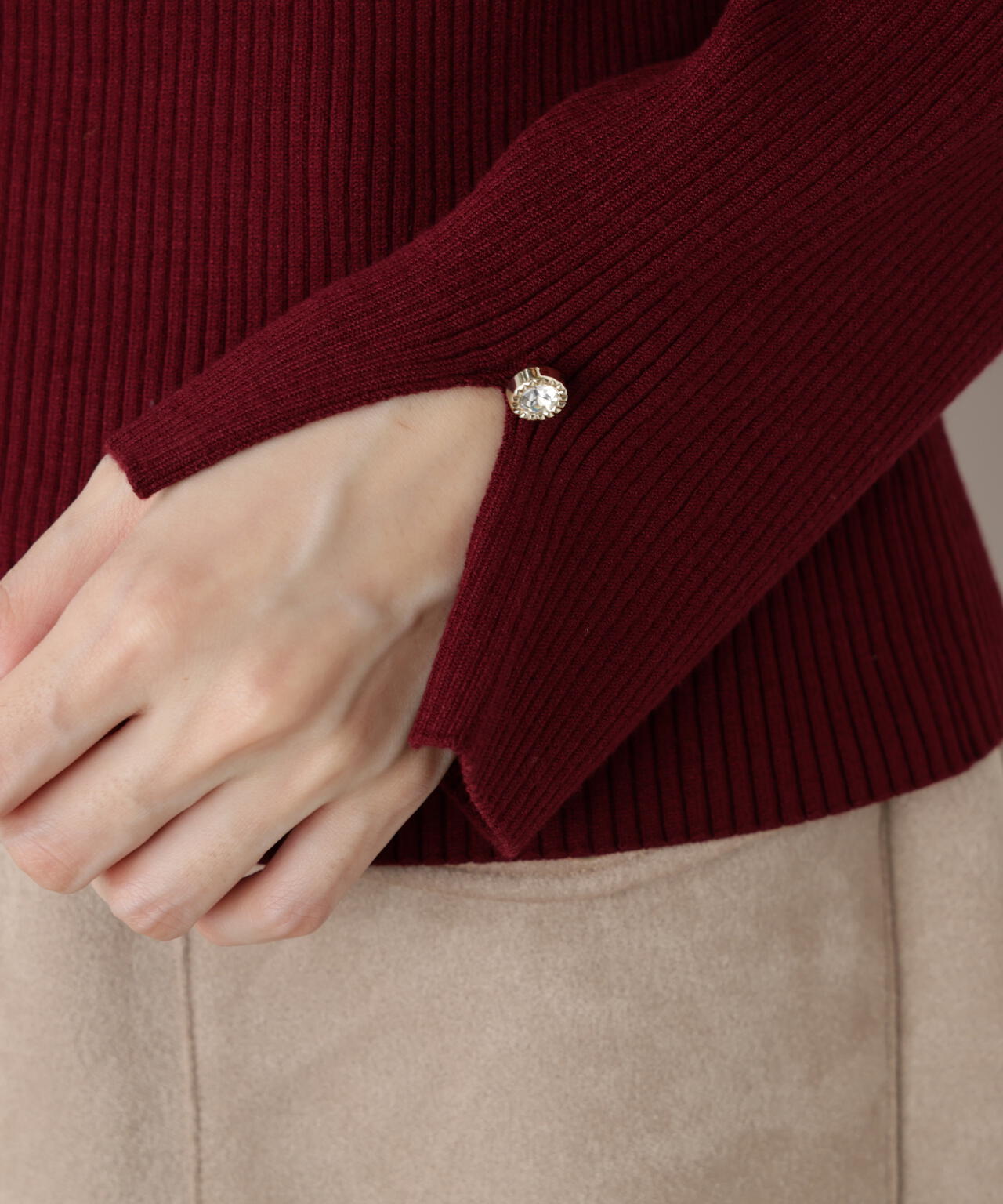 【松川星さん着用】<ハンドウォッシャブル>変わり編みリブニット