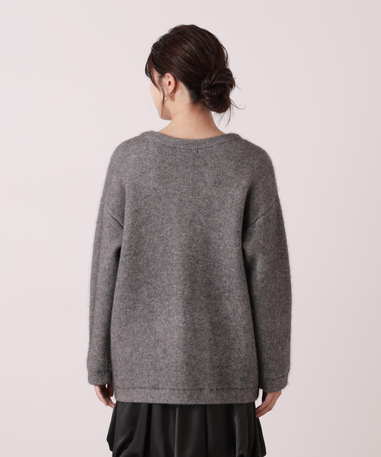 FOX混ダブルフェイスニットカーディガン