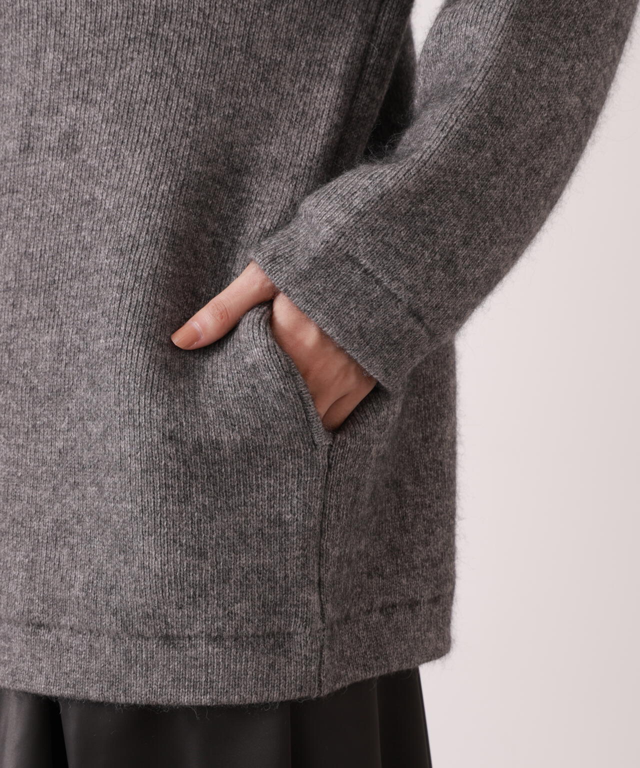 FOX混ダブルフェイスニットカーディガン