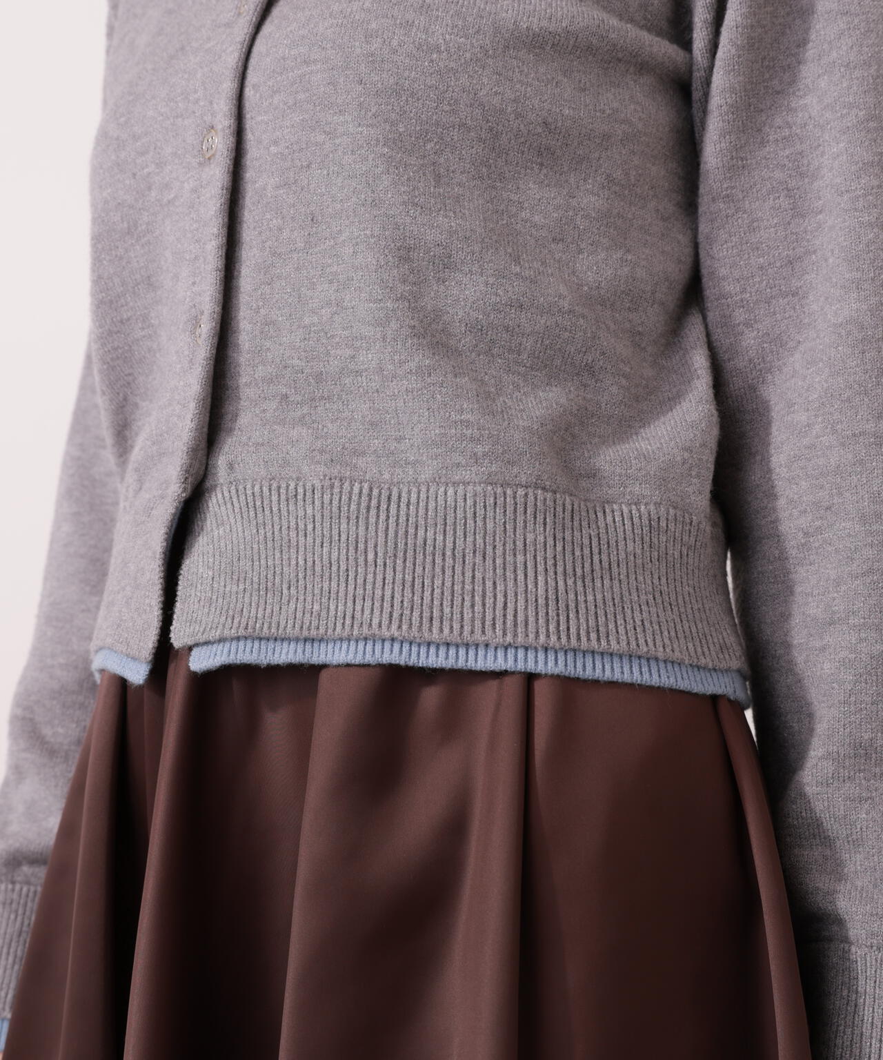 【青島心さん着用】<ウォッシャブル>ポロレイヤード風ニット