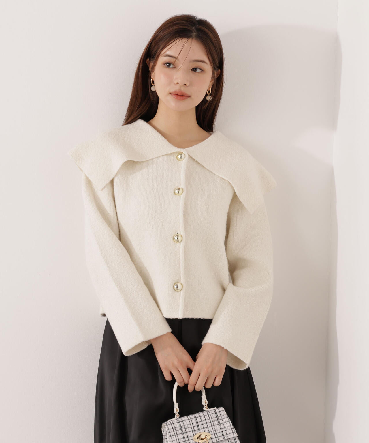 ビッグカラーカーディガン