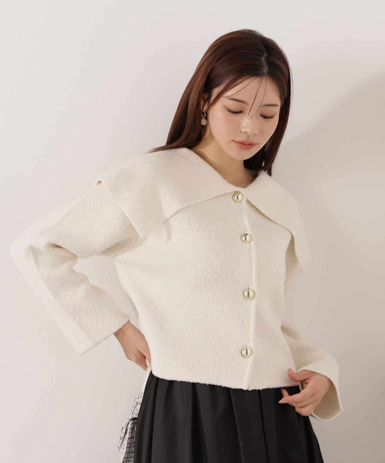 ビッグカラーカーディガン