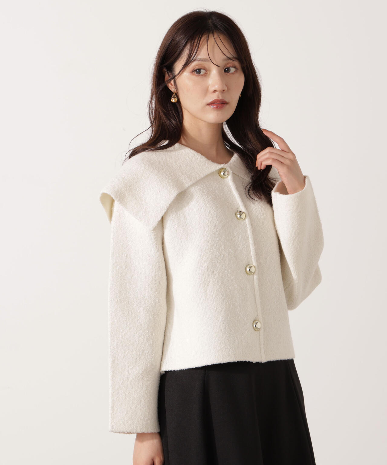 ビッグカラーカーディガン