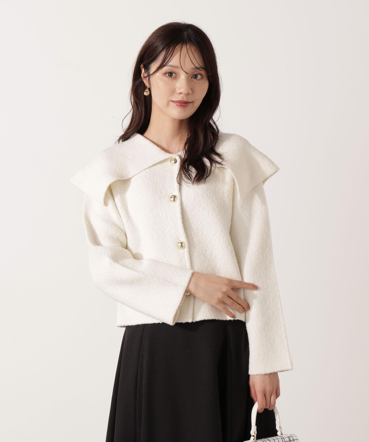 ビッグカラーカーディガン