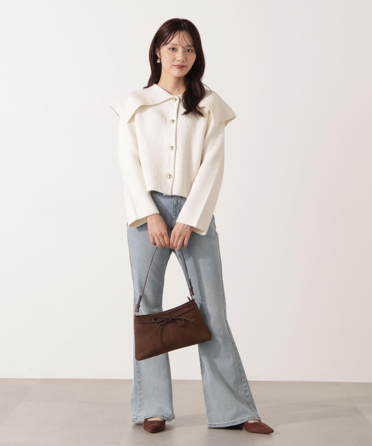 ビッグカラーカーディガン