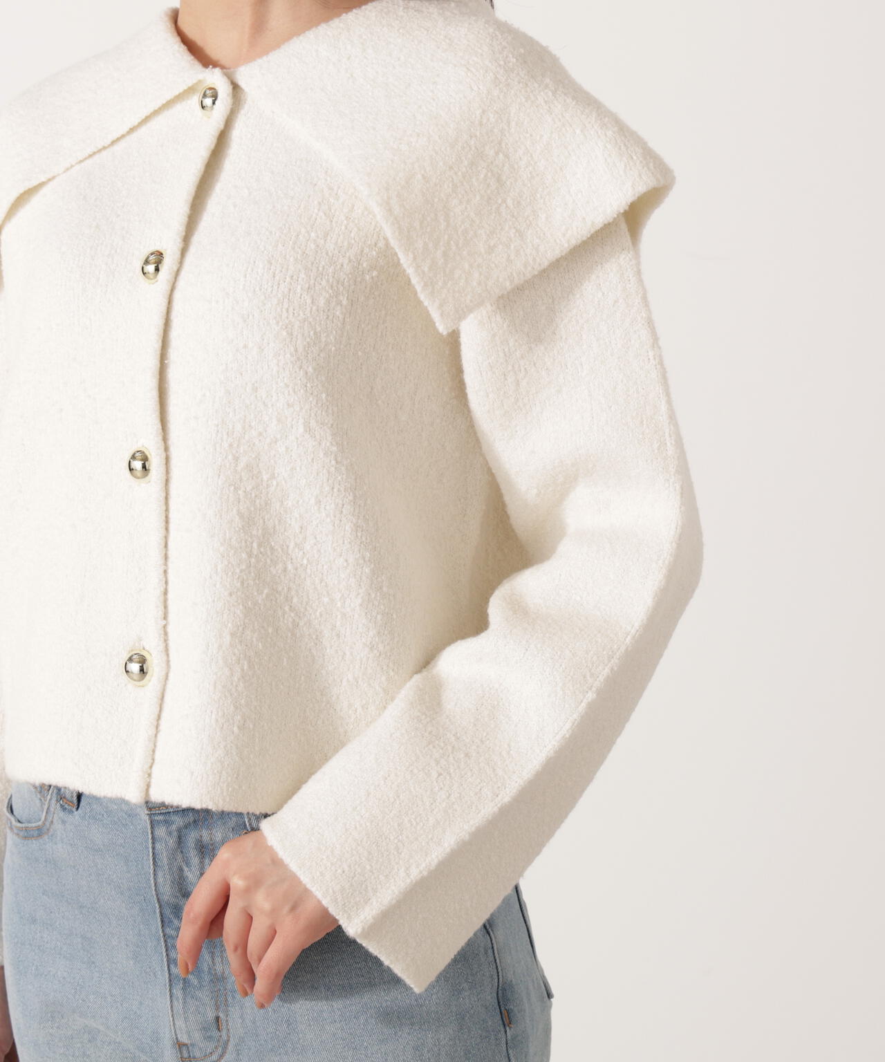 ビッグカラーカーディガン