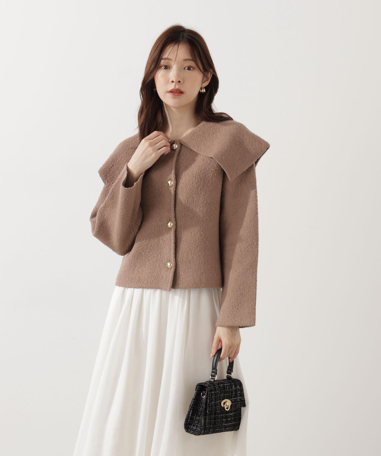 ビッグカラーカーディガン