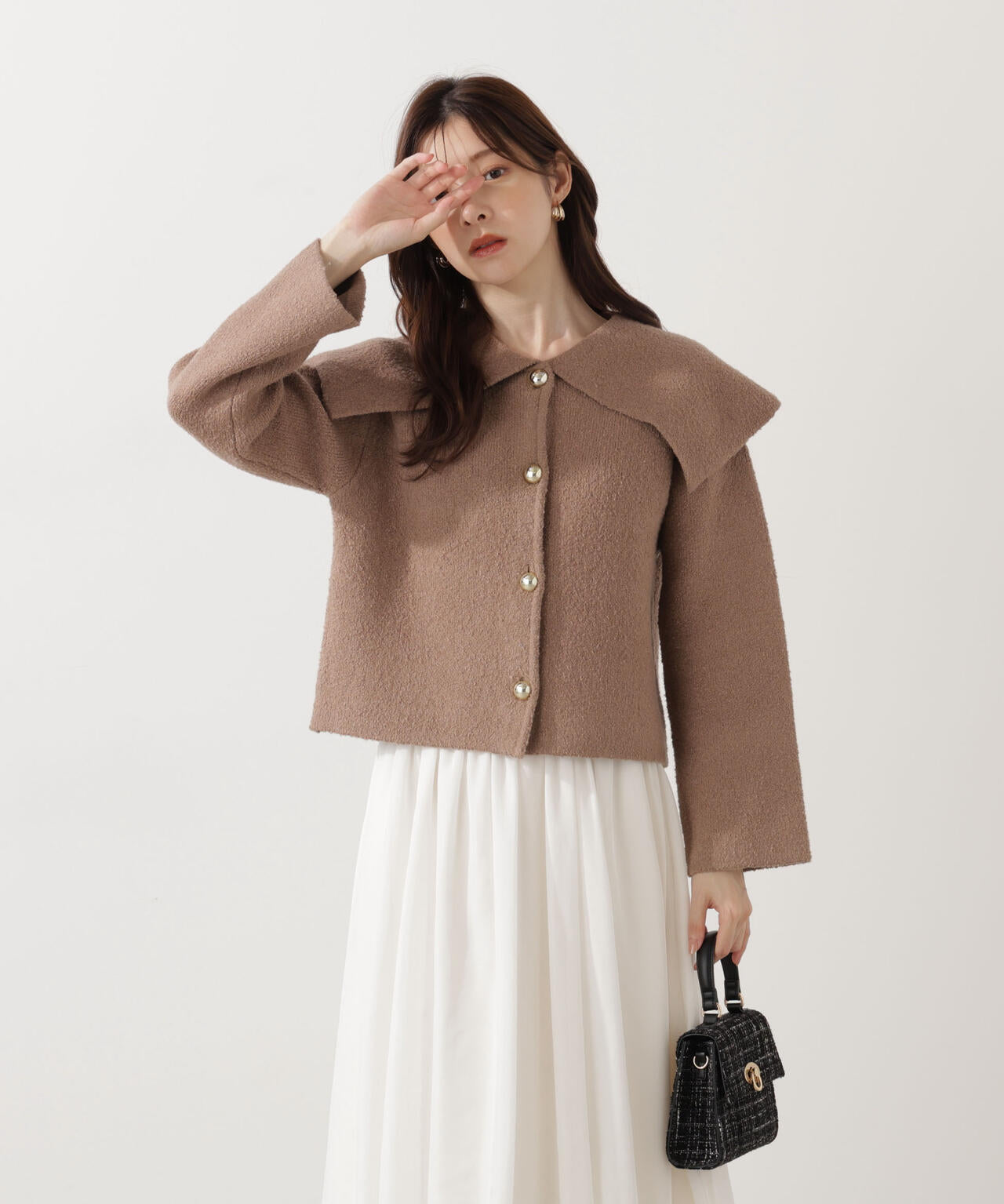 ビッグカラーカーディガン