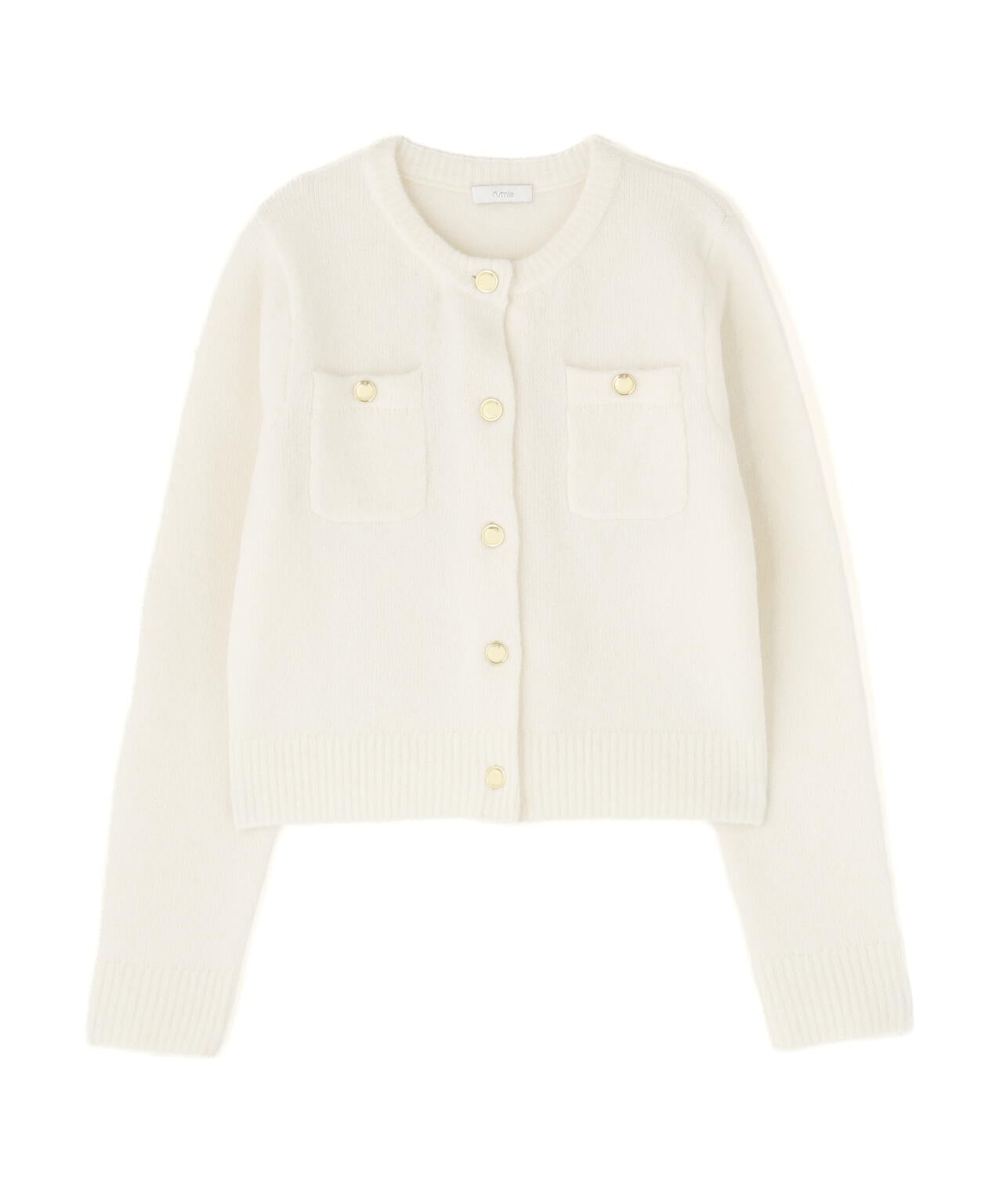 【加藤栞さん着用】釦POINTウール混カーディガン