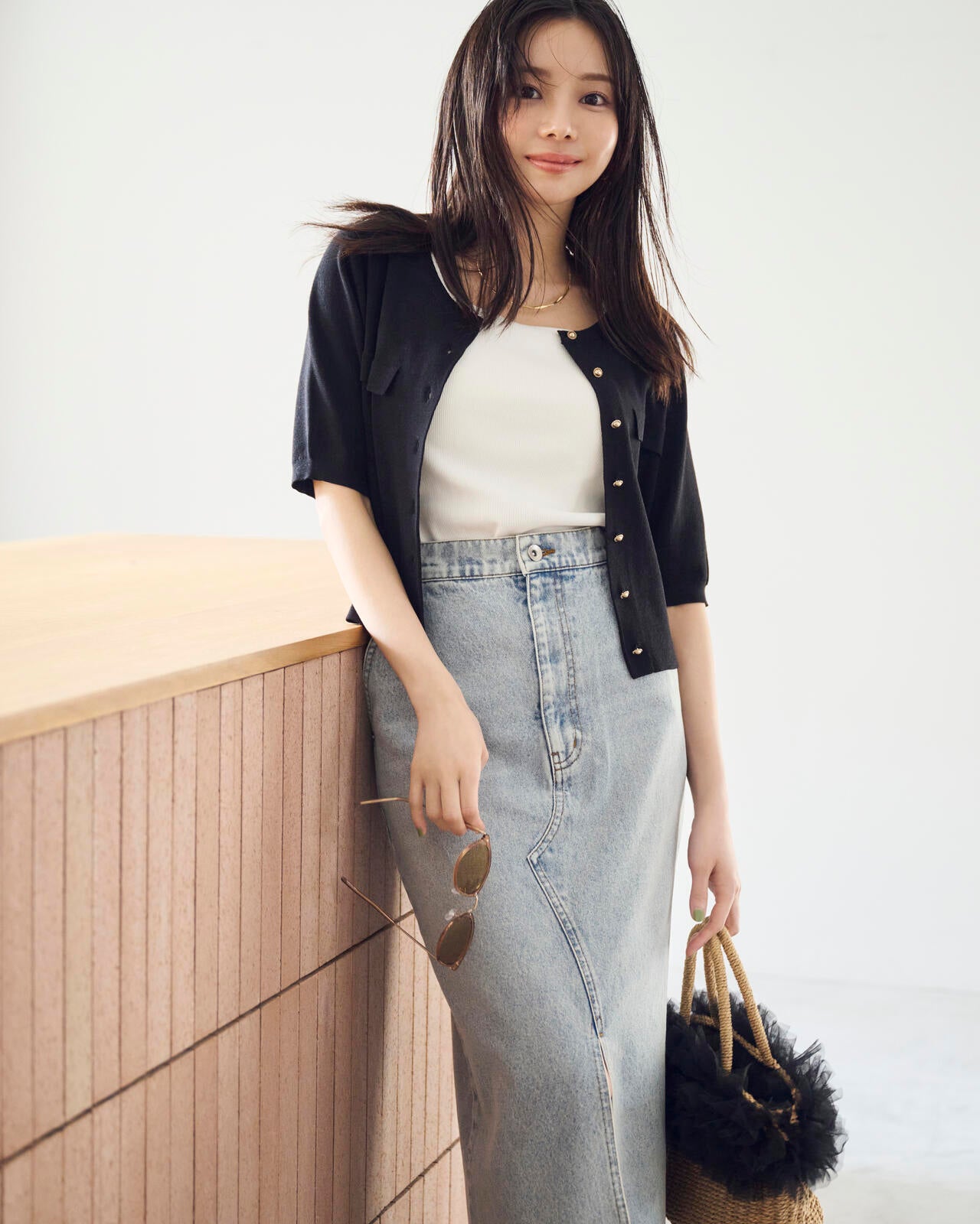 ショート半袖カーディガン