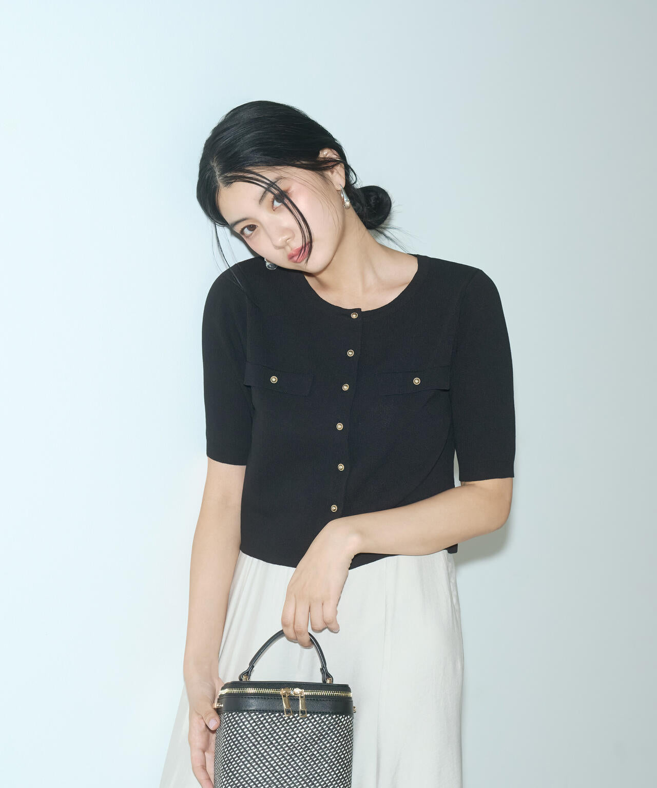 ショート半袖カーディガン