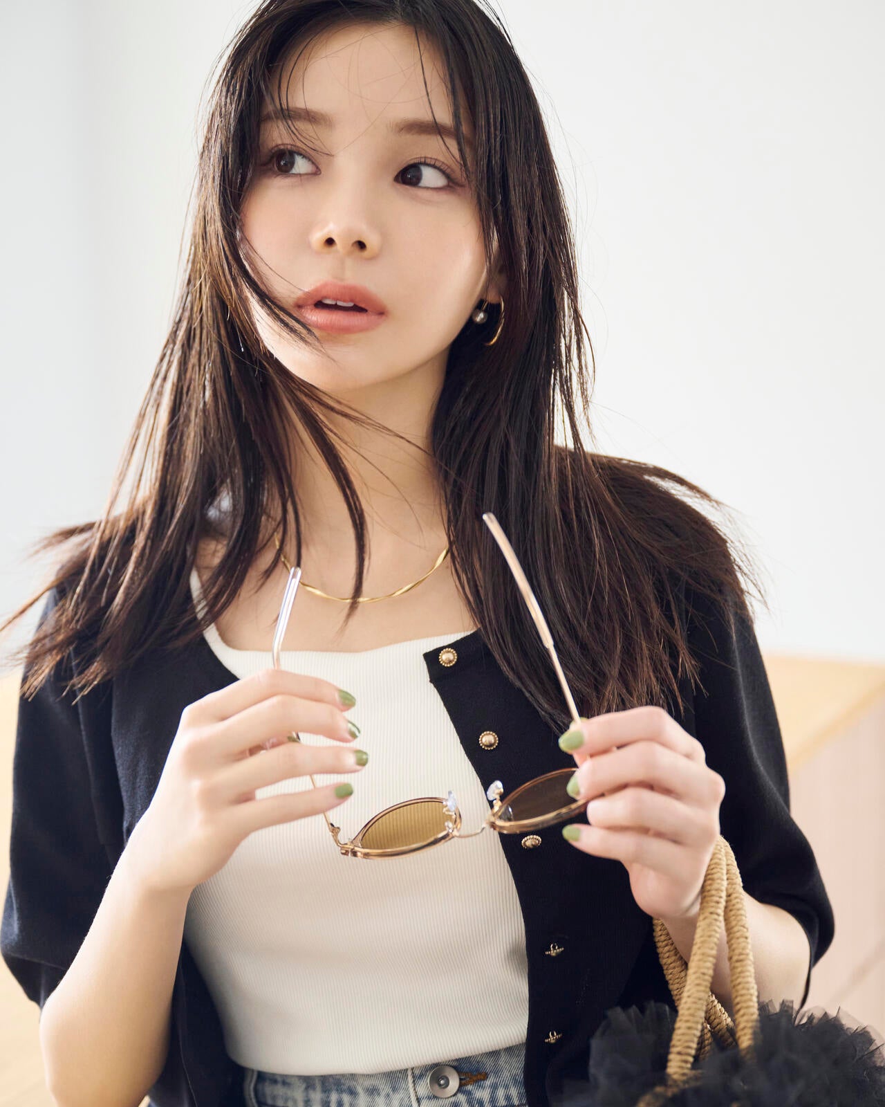 ショート半袖カーディガン