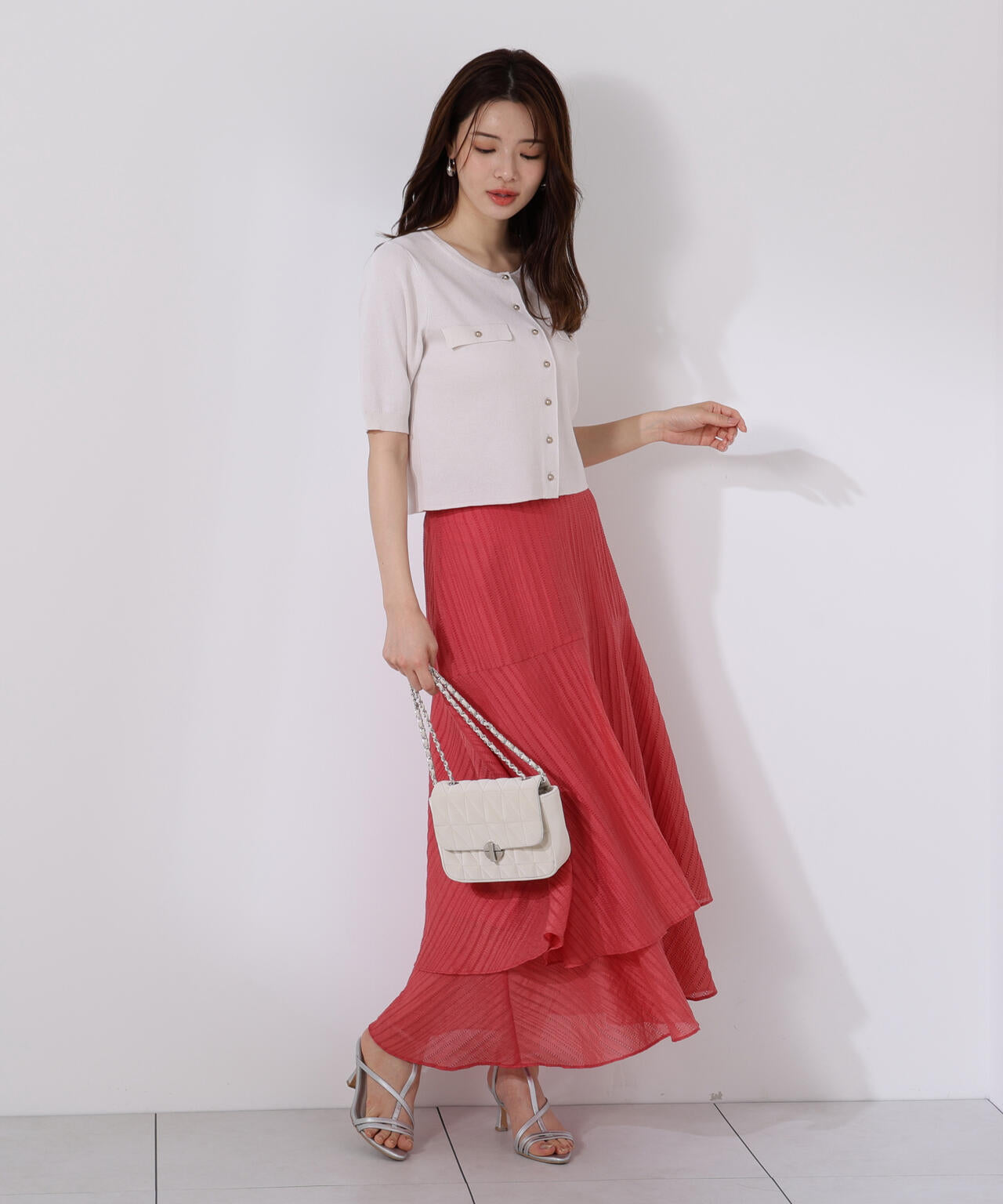 ショート半袖カーディガン