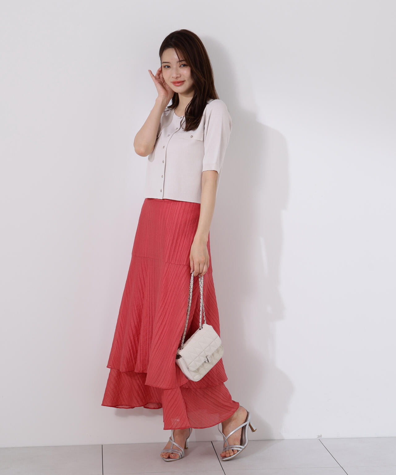 ショート半袖カーディガン