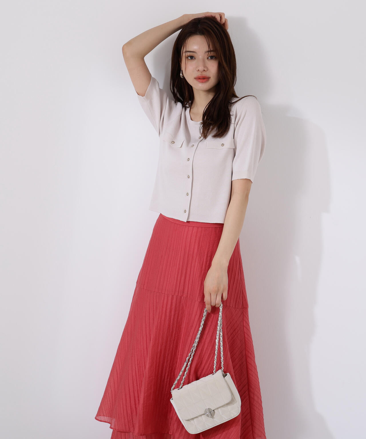 ショート半袖カーディガン