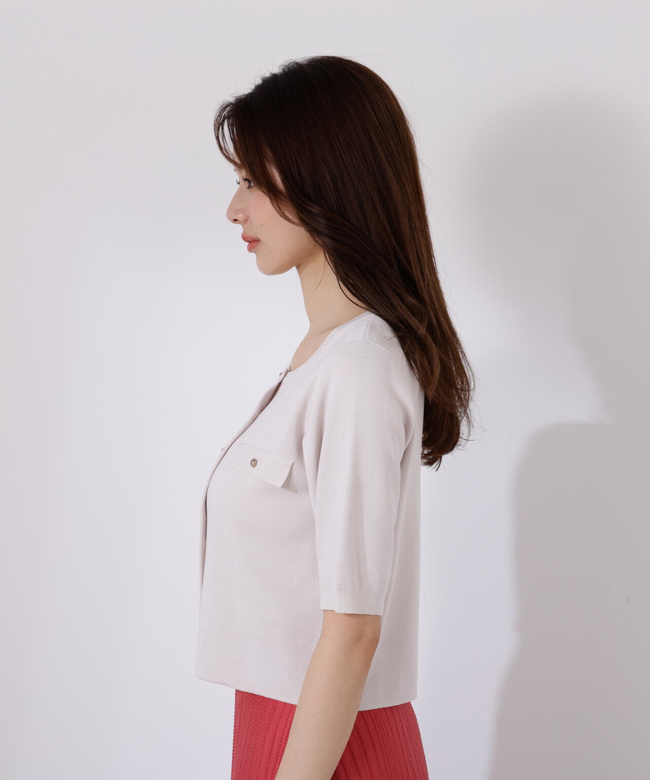 ショート半袖カーディガン