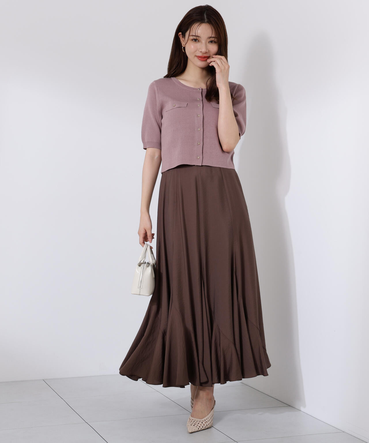 ショート半袖カーディガン