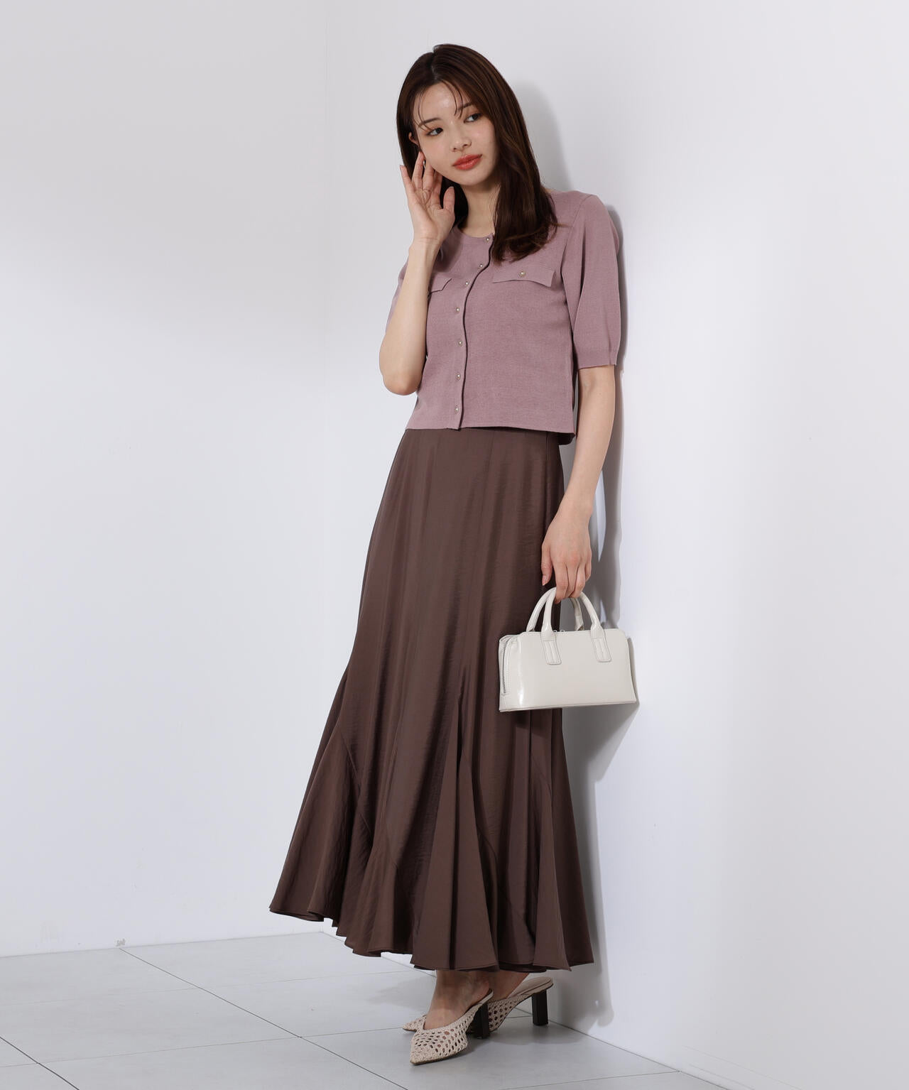 ショート半袖カーディガン