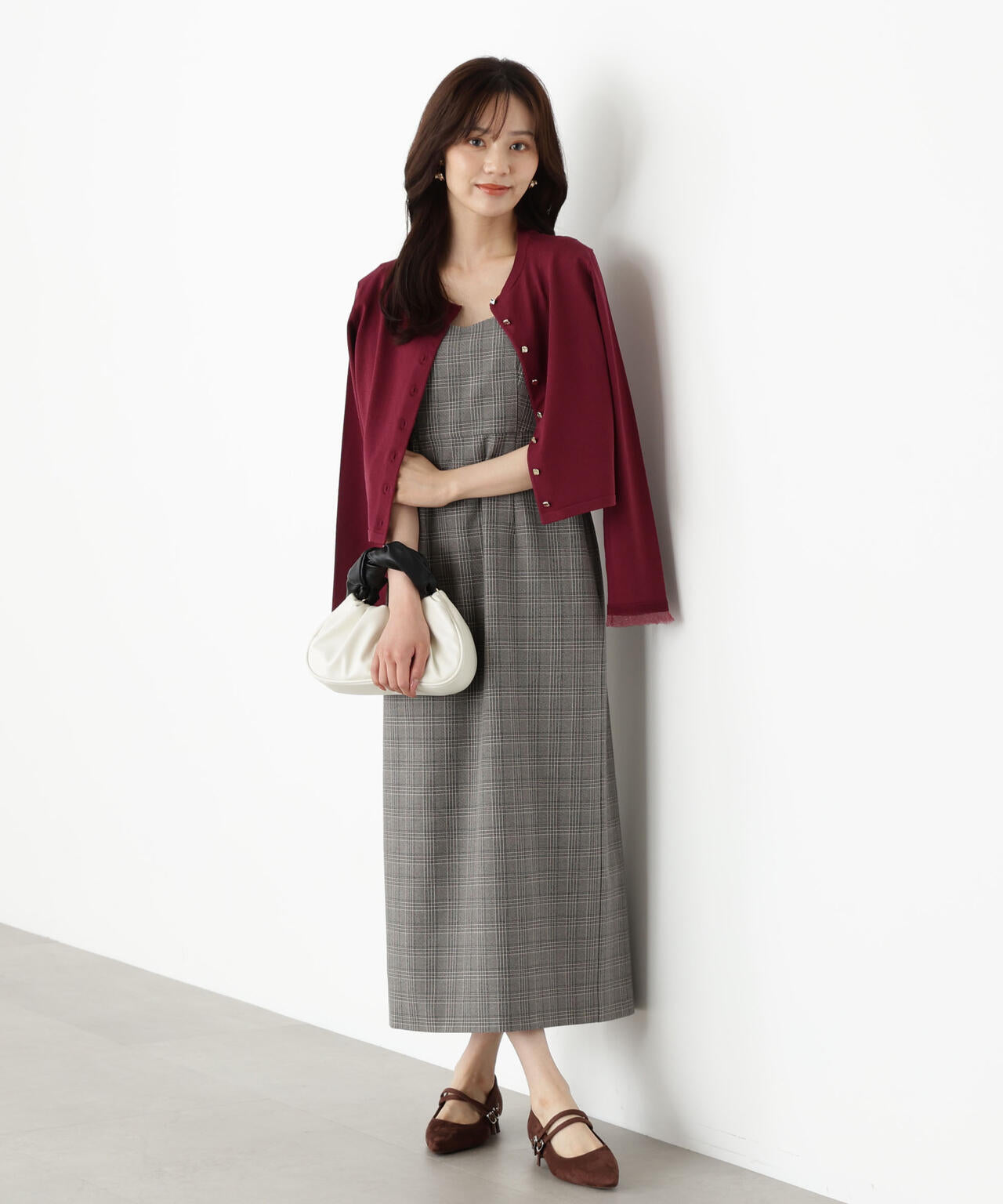 <ハンドウォッシャブル>ゴールド釦カーディガン