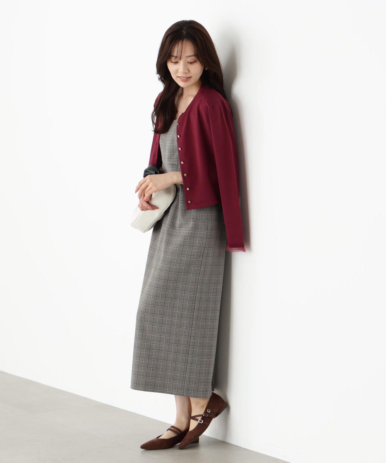 <ハンドウォッシャブル>ゴールド釦カーディガン