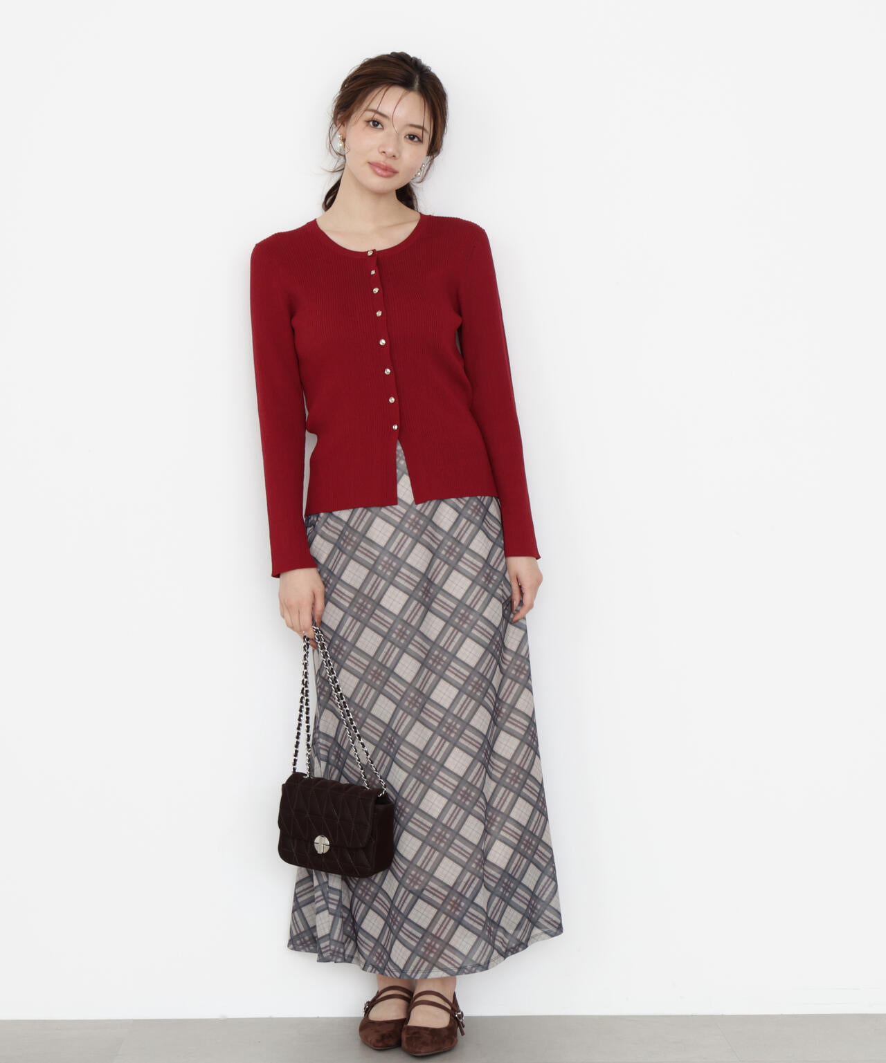 フロント釦カーディガン