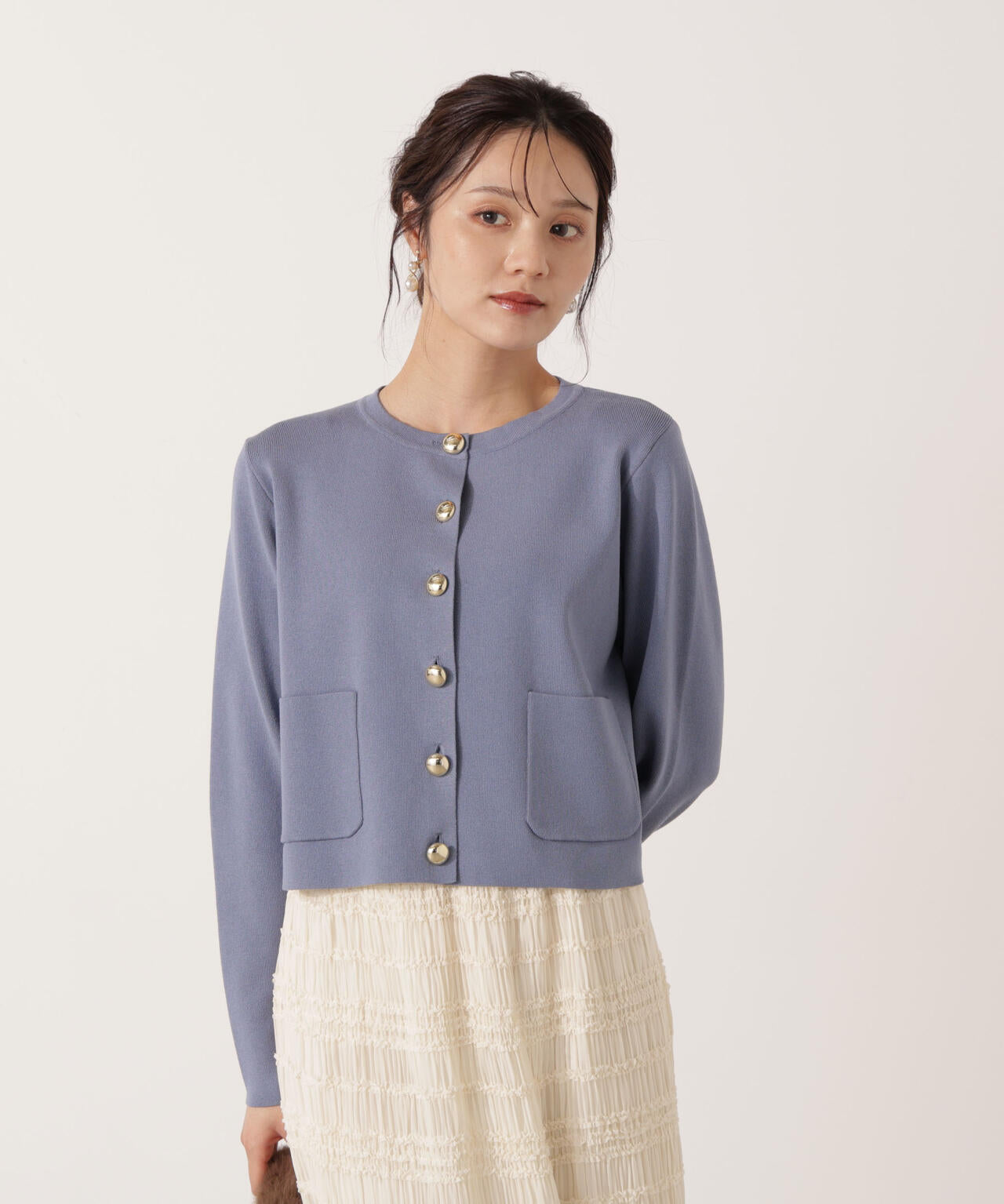 【青島心さん着用】<ハンドウォッシャブル>シルク混ニットカーディガン