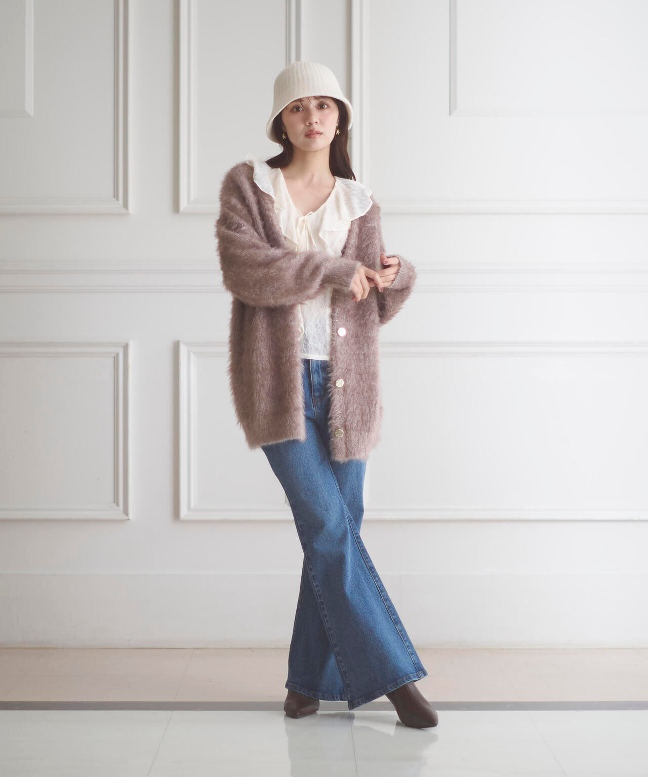 【青島心さん着用】キャットBIGカーディガン