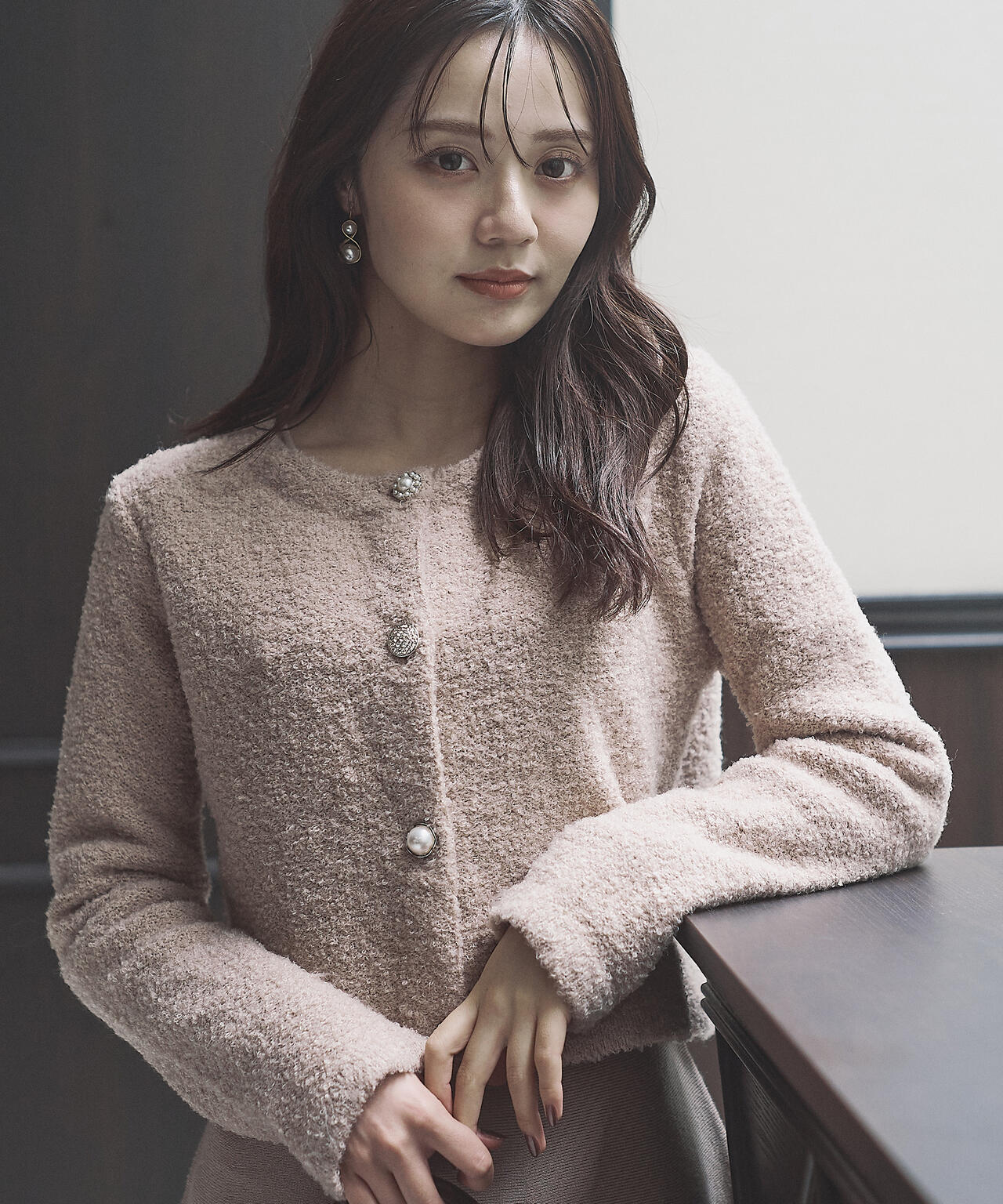 《EDIT COLOGNE》ブークレカーディガン