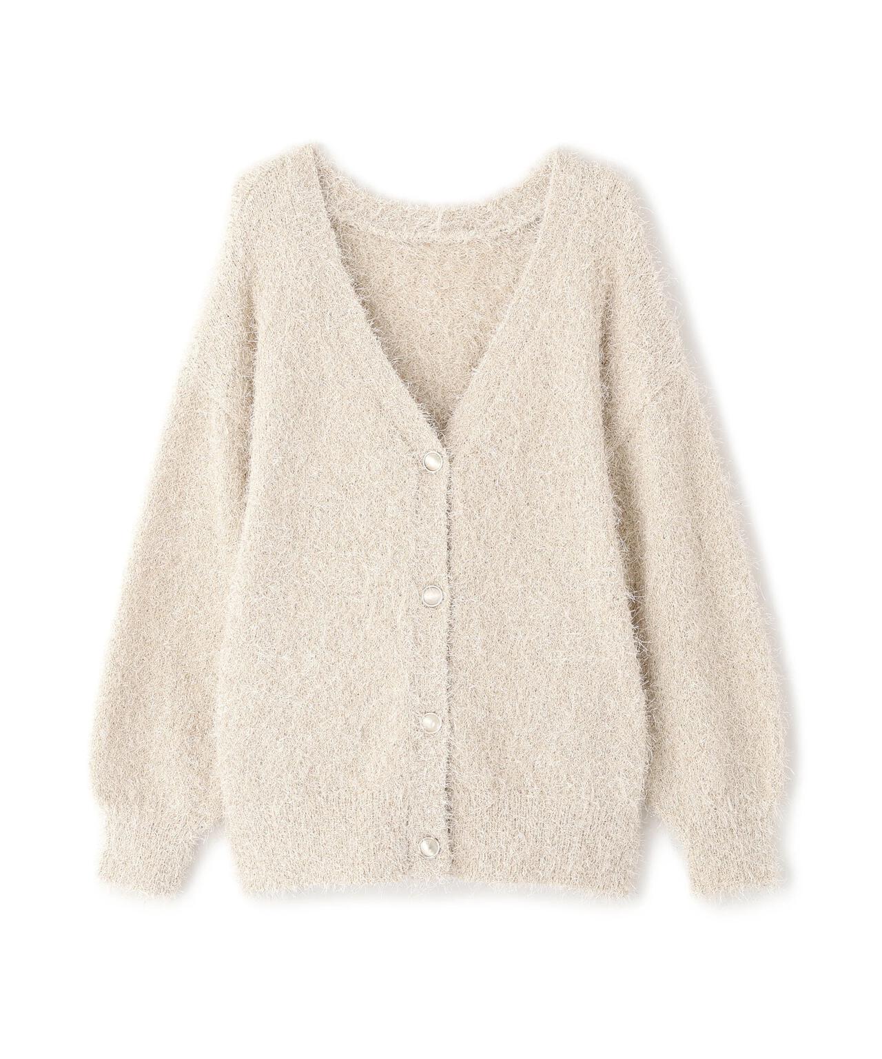 《EDIT COLOGNE》ラメフェザーカーディガン