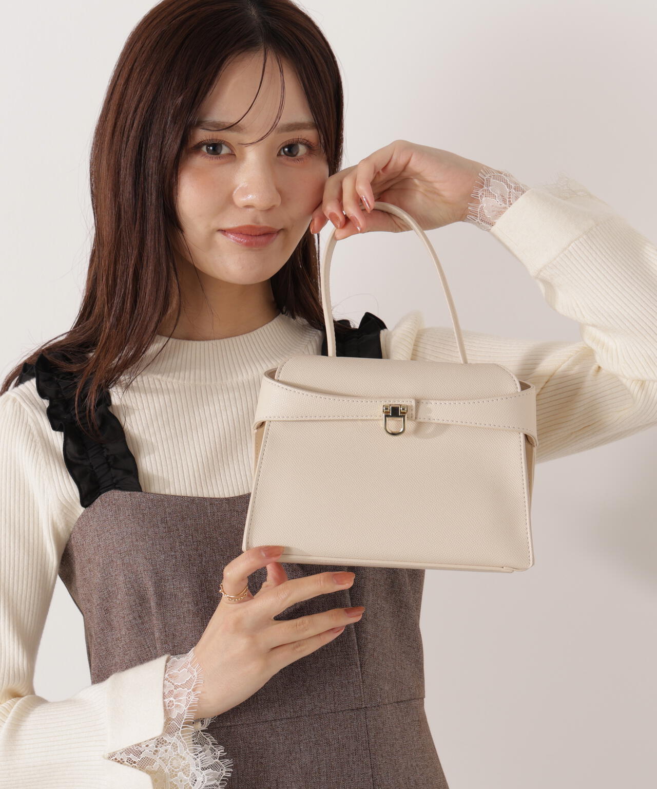 ゴールドモチーフワンハンドルトートバッグ