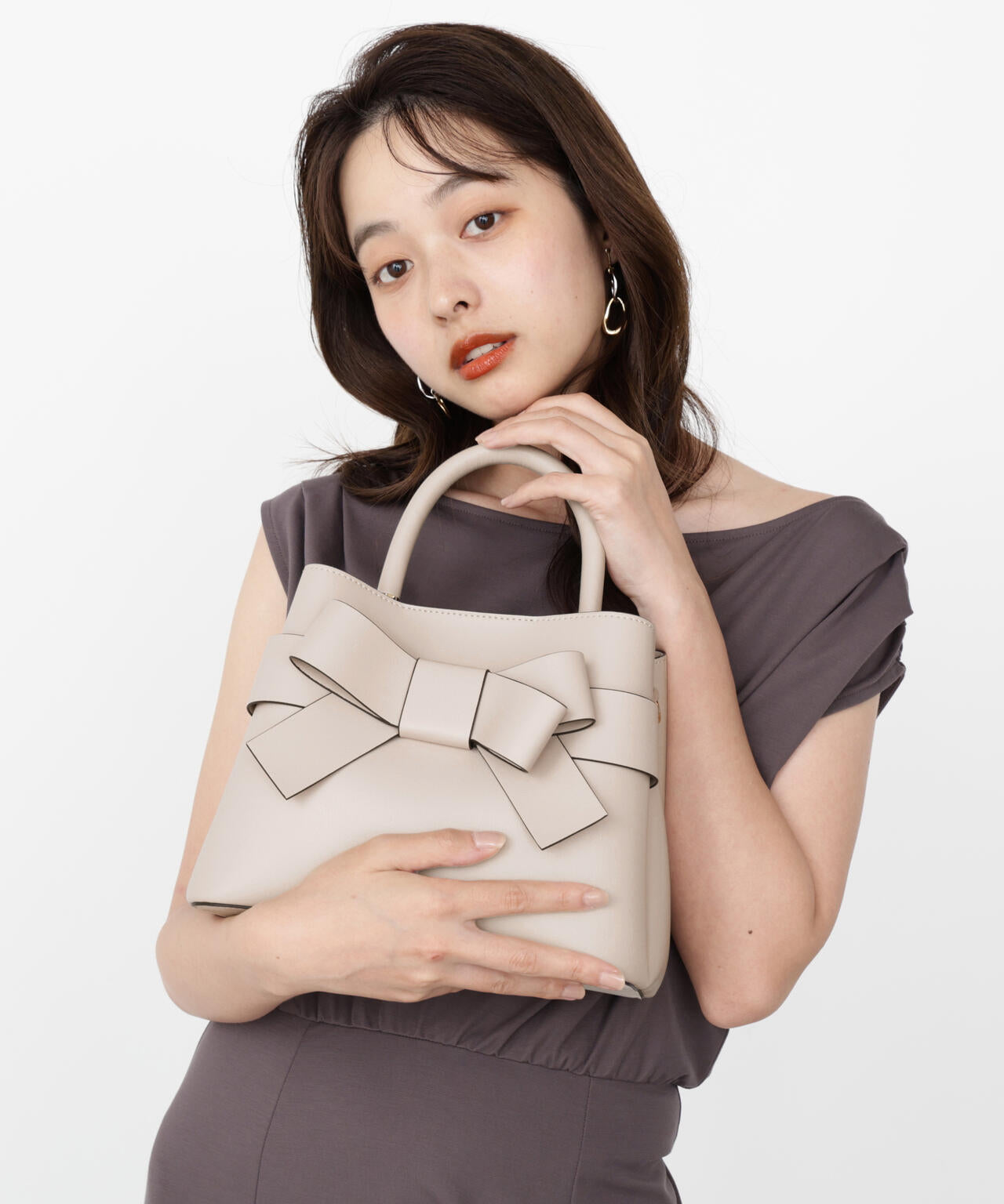 フロントリボンバッグ【ラベンダー:WEB限定】