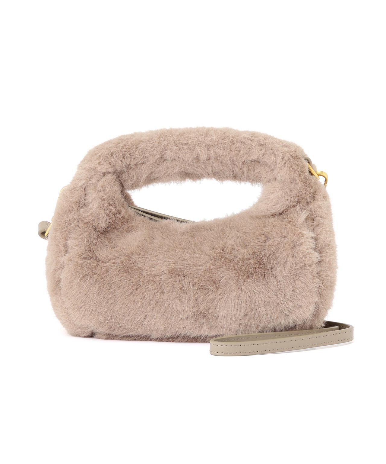 フェイクファーハンドルミニバッグ